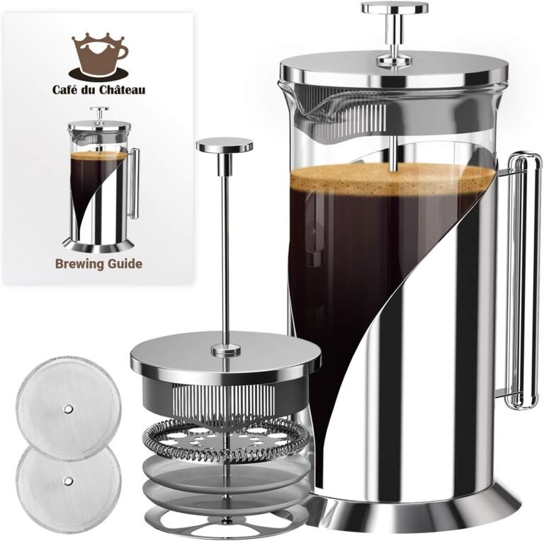 Cafe Du Chateau French Press Coffee Maker Review: 4-Level Filtration & Portable Brewing for Home & Outdoor Use