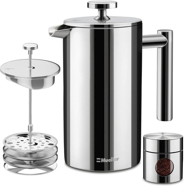 MuellerLiving 34oz Stainless French Press Hot Full Flavor