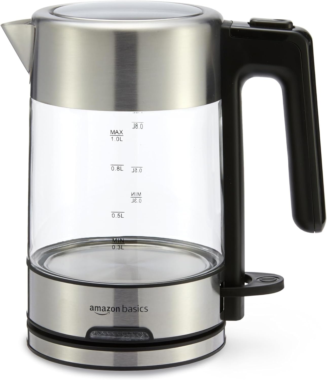 Amazon Basics Electric Glass and Steel Kettle - 1.0 Liter