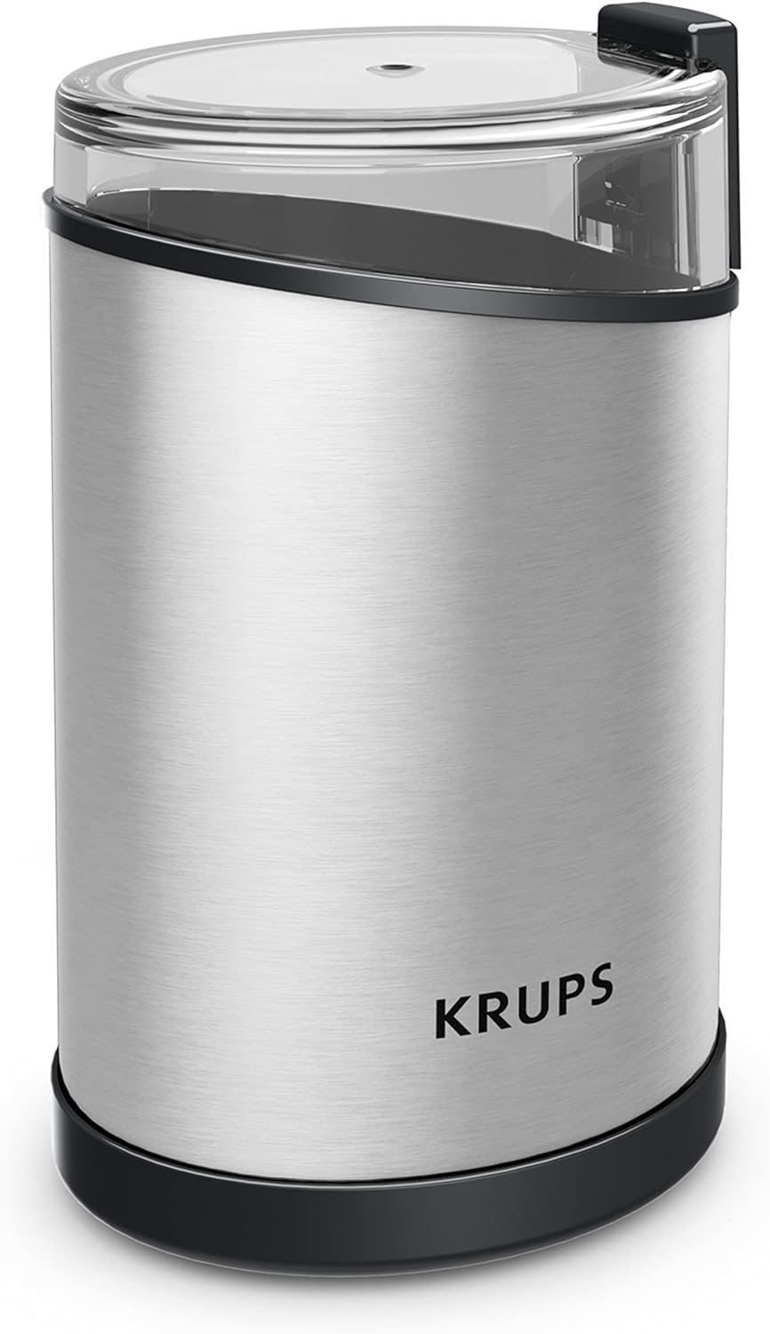 Krups Coffee Grinder, Fast-Touch, 3oz, 85g bean hopper - Easy to Use, One Touch Operation - 200 Watts - Espresso Grinder, Spice Grinder, 2 to 12 cup Coffee Bean Grinder, Silver