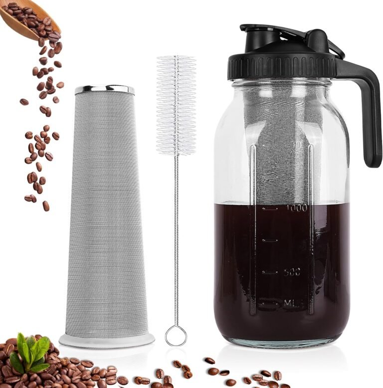 Cold Brew Coffee Maker Review: 64 oz Mason Jar Pitcher with Stainless Steel Filter