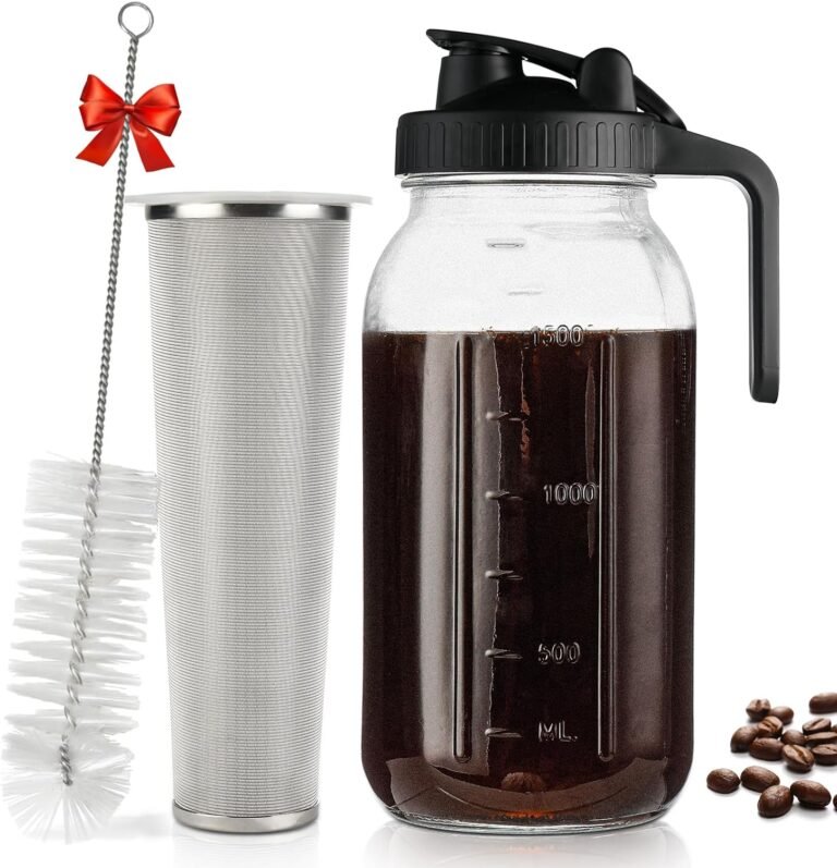 DWTS DANWEITESI Cold Brew Coffee Maker Review: 64 oz Glass Pitcher with Stainless Steel Filter