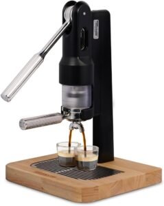 Manual Lever Espresso Machine, Maintenance Free Manual Espresso Machine, Build to Last Long, Portable Espresso Maker, Espresso Capacity -18 grams, Black