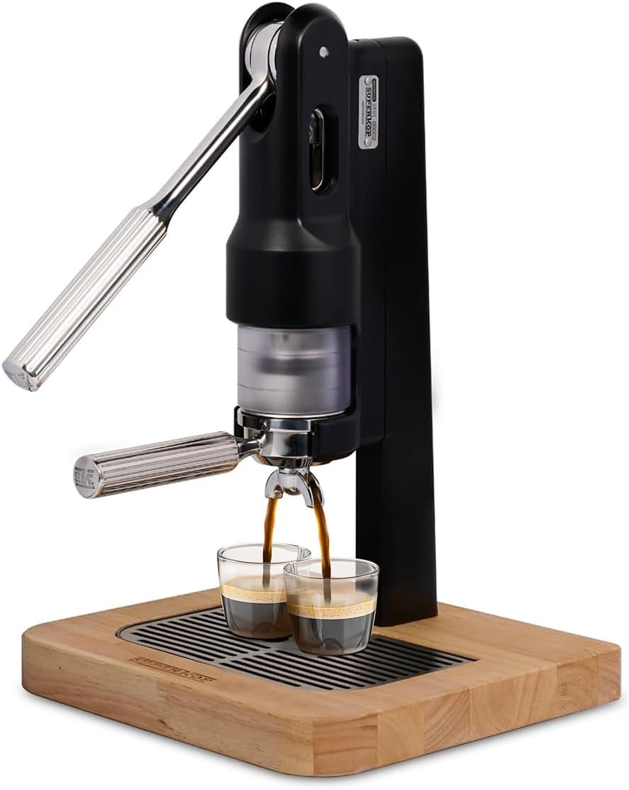 Manual Lever Espresso Machine, Maintenance Free Manual Espresso Machine, Build to Last Long, Portable Espresso Maker, Espresso Capacity -18 grams, Black