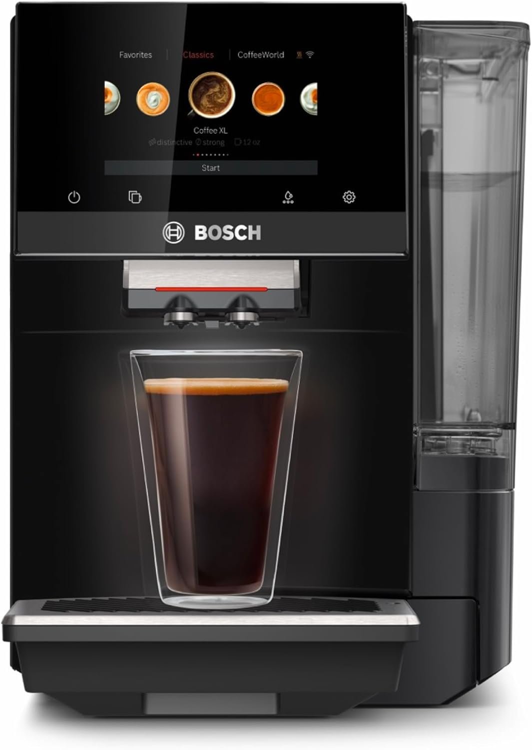 Bosch TPU60309 800 Series VeroCafe Fully Automatic Espresso Machine with Home Connect, 35 Coffee Varieties with Coffee World, Double Cup, in Black