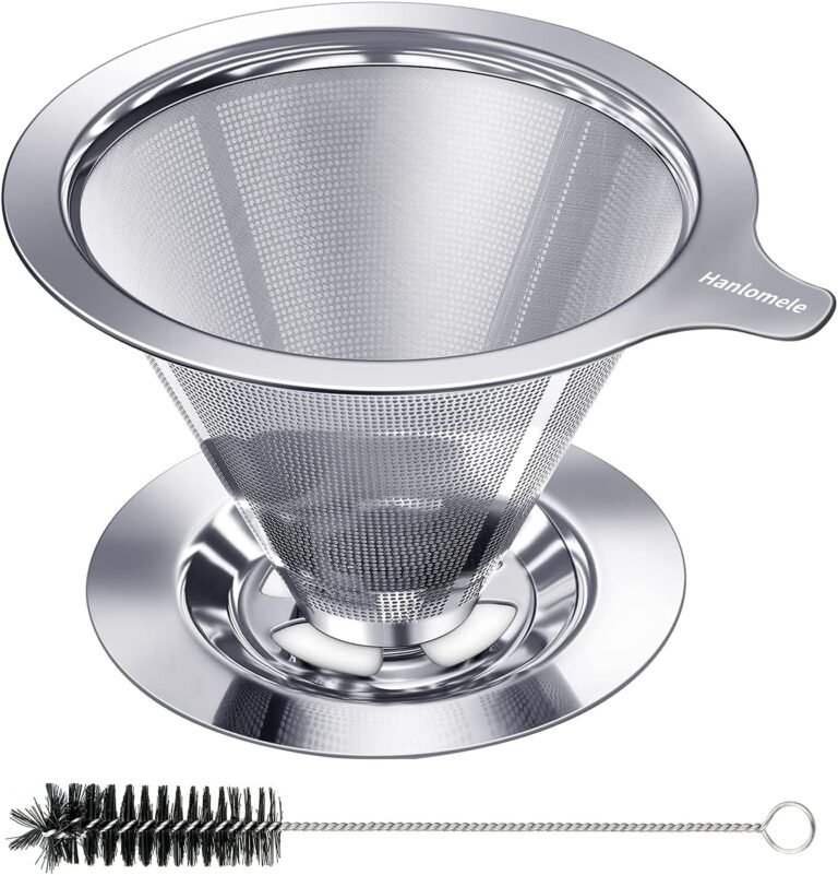 Hanlomele Pour Over Coffee Dripper Review: Dual Mesh Stainless Steel Filter for Single Cup Brewing