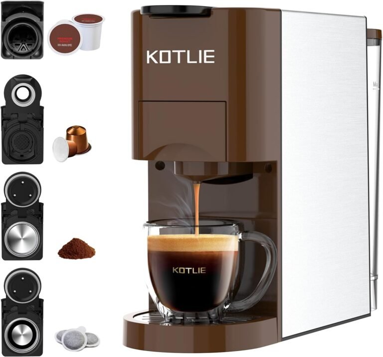 KOTLIE 4-in-1 Espresso Machine Review: 19 Bar Pressure, 28oz Tank, and Pod Compatibility