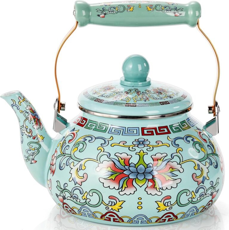The 2.6 Quart Floral Enamel Tea Kettle: A Vintage-Style Brewing Companion for Home Enthusiasts