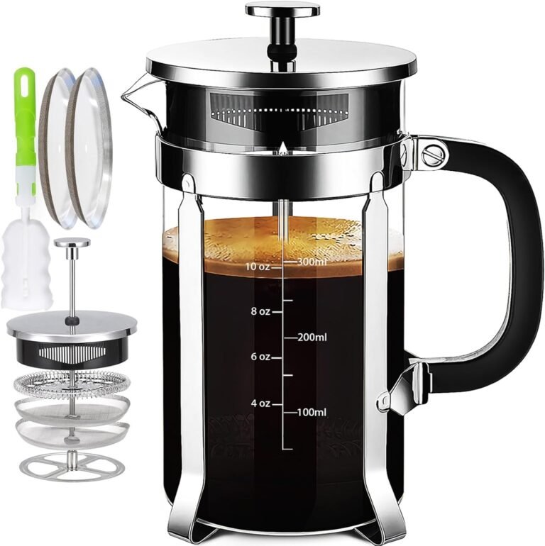 French Press Coffee Maker Review: 12oz Borosilicate Glass with 4-Filter System