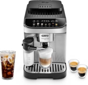 De'Longhi Magnifica Evo Automatic Espresso & Coffee Machine with Auto Milk Frother, Built-in Grinder & Auto-Clean Function - For Latte, Cappuccino, Americano, Iced Coffee, ECAM29084SB , Silver
