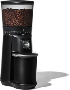 OXO Brew Conical Burr Grinder - Matte Black, Stainless Steel Burrs, One-Touch Automatic Smart Grind