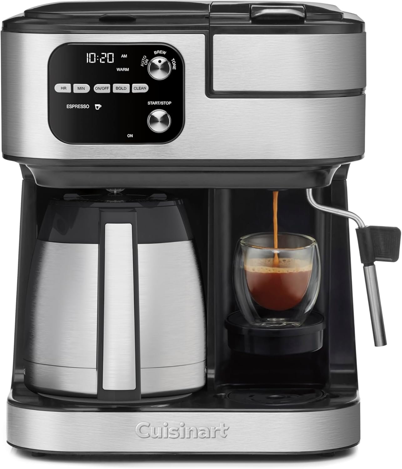 Cuisinart Coffeemaker, Coffee Center Barista Bar 4-In-1 Coffee Machine, Single-Serve Coffee, Espresso & Nespresso Capsule Compatible, 12-Cup Thermal Carafe, Black, SS-4N1TNAS