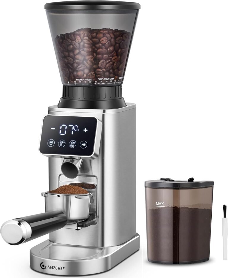 AMZCHEF Conical Burr Coffee Grinder, Anti-Static Burr Mill Review