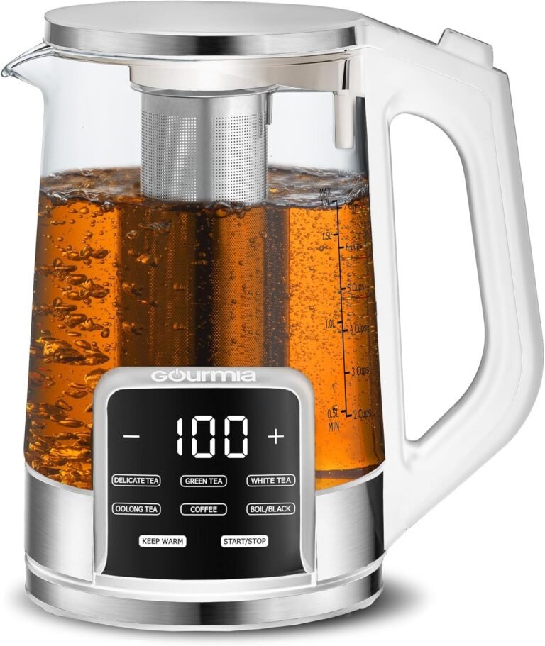 Gourmia 1.7L Glass Kettle — Precise Temperature Control