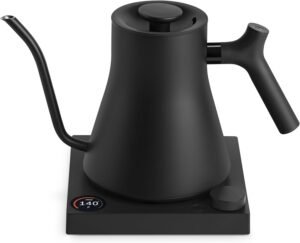 Fellow Stagg EKG Pro Electric Gooseneck Kettle - Pour-Over Coffee and Tea, Quick Heating, Precise Temperature Control, Scheduling, Built-in Brew Timer, Matte Black, 0.9 Liter