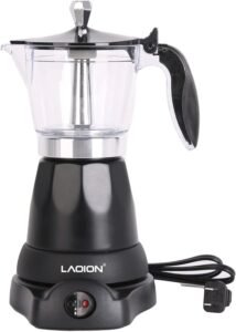 LAOION Cuban Coffee Maker, 6 or 3cup Electric Espresso Coffee Maker, Portable Cafeteras Electricas Modernas, Electric Moka Pot with Detachable Base & Overheat Protection, Coffee Gift for Home Travel