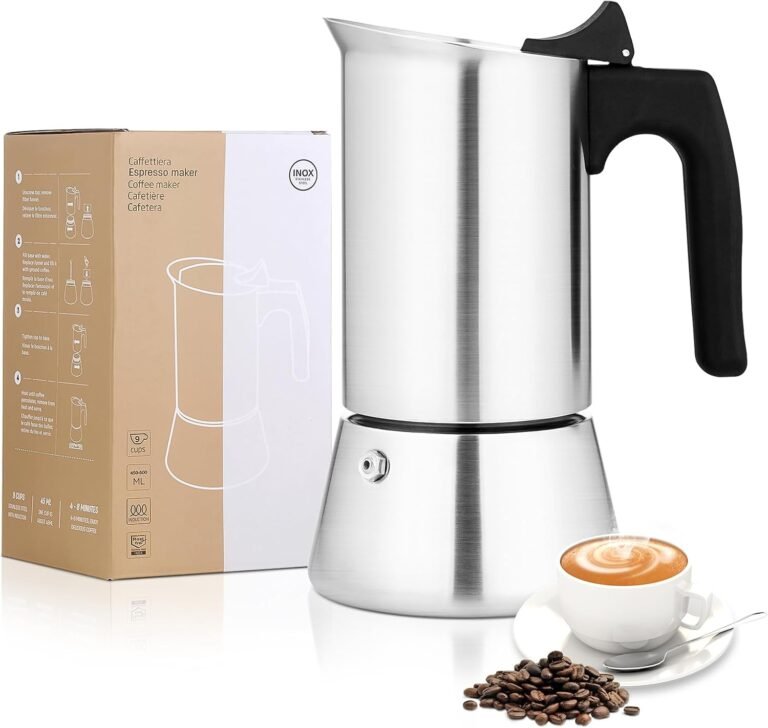Stovetop Moka Pot Review: 6-Cup Stainless Steel Espresso Maker for Home & Camping Use