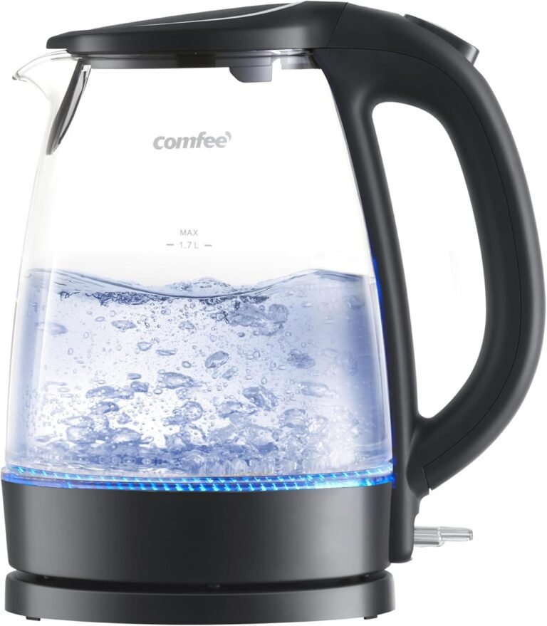 COMFEE’ Electric Kettle Review: 1.7L Fast Boil for Tea & Coffee Brewing