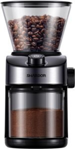 SHARDOR Burr Coffee Grinder 3.0, 32 Grind Settings for Espresso, Pour Over, Drip, and French Press, Adjustable Timer, Easy-Clean Chamber for Home Brewing