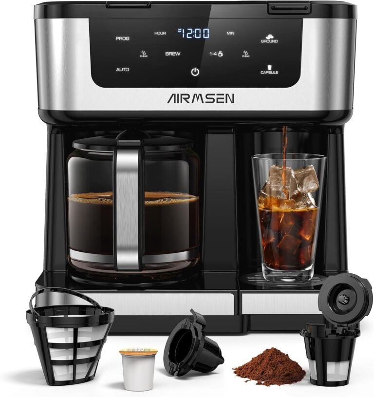 AIRMSEN 12-Cup Dual Coffee Maker Review: Dual Brewing, Touchscreen, and 1000W Power