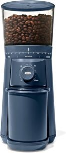 OXO Brew Conical Burr Coffee Grinder - Storm Blue, Stainless Steel Burrs, One-Touch Automatic Smart Grind