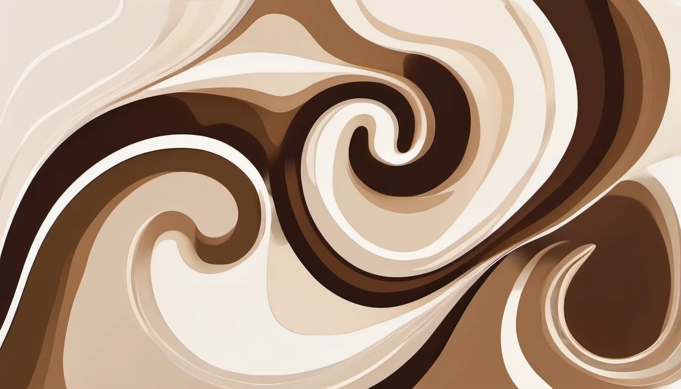 Abstract orbit pair illustration in coffee brown and cream on white — decorative header for Espresso Machine Reviews, from the Spec Sheet